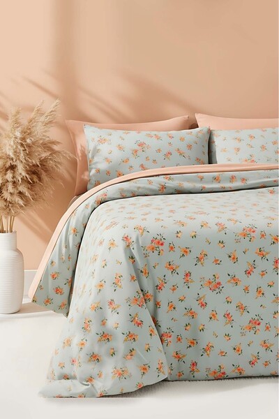 Rivaİstanbul طقم غطاء لحاف مزدوج من أورا مصنوع من القطن