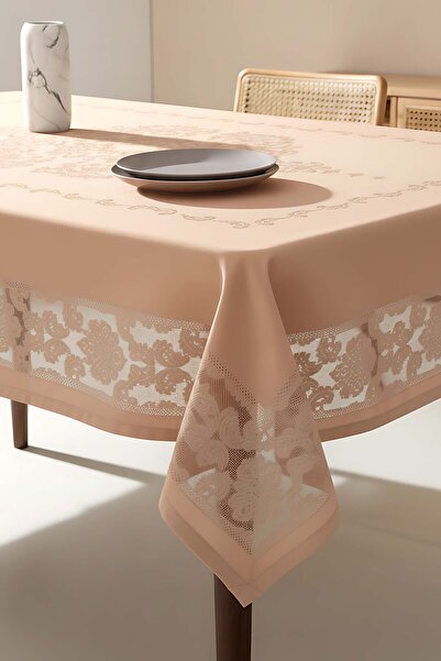 Rivaİstanbul Τραπεζομάντιλο Jumbo Jacquard Cappuccino Αδιάβροχο και Ανθεκτικό...