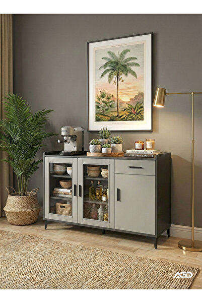 AGD خزانة تخزين جانبية للمطبخ، ركن قهوة عصري لغرفة الطعام وغرفة المعيشة والمك...