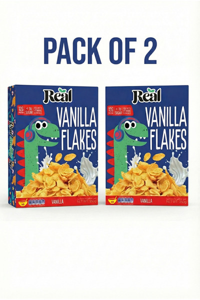 REAL رقائق حبوب الفانيليا - غنية بالبروتين، قليلة السكر، خالية من المواد الحا...