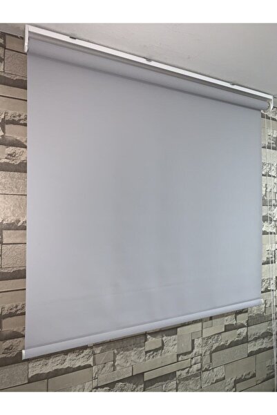 PERDECİNİZ Mat Gri Renk Alüminyum Kasa Stor Perde (Etek Düz) enxboy