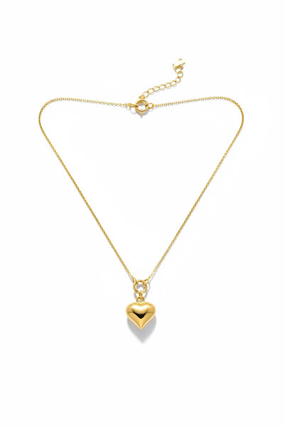 Güler Kuyumculuk Altın Bombeli Kalp Model Kolye Ucu – Zarif Üçlü Zincir Uyuml...
