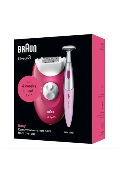 Brawn براون جهاز ازالة الشعر سيلك -ايبل 3 من براون مع راس للتدليك Se 3202 الاصلي