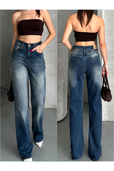 MARLİX croi larg pe picior talie înaltă Palazzo material elastic Pantaloni el...