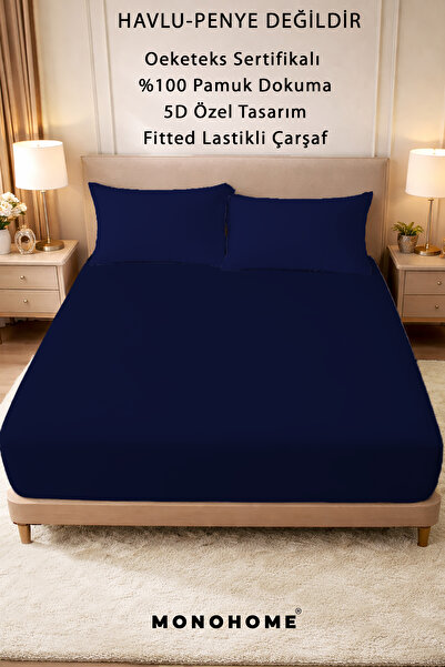 MonoHome Lastikli Çarşaf %100 Pamuk Oeko-tex® Sertifikalı (NEVRESİM KUMAŞINDA...