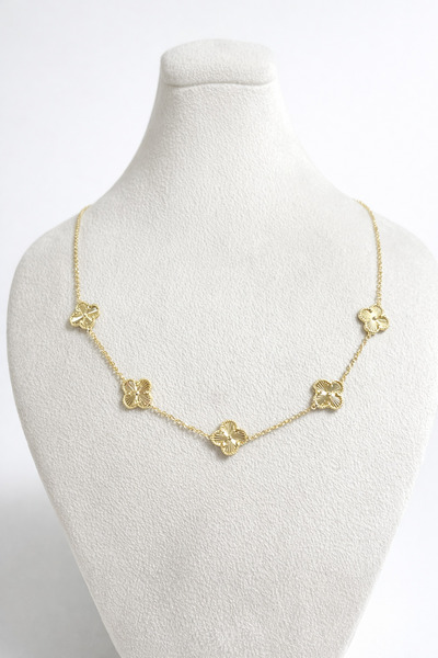 FREYAA TAKI VİP ÇELİK GOLD RENK YONCA KOLYE