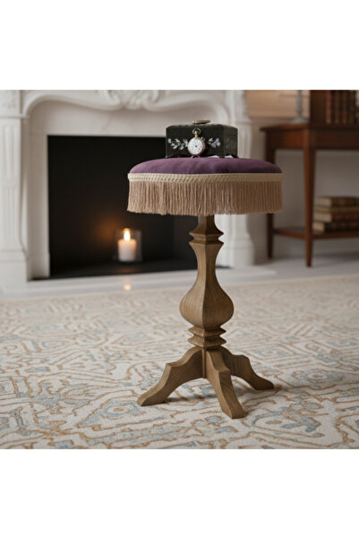 Ahlat Ağacı Ahşap Atölyesi Ahşap Dekoratif Sehpa, Desenli Sehpa, Renkli Dekor...