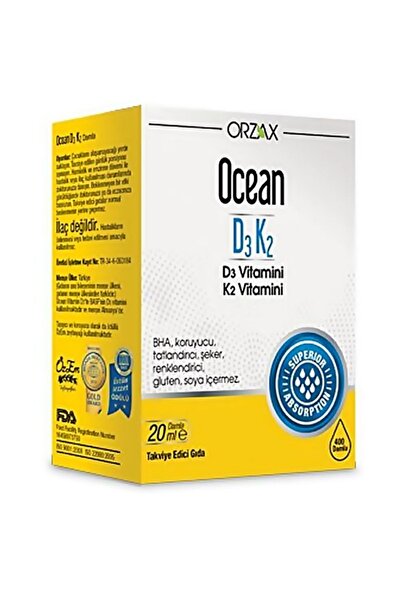 Ocean Orzax Ocean D3K2 - 20 مل فيتامين دروب، MFREYON00986