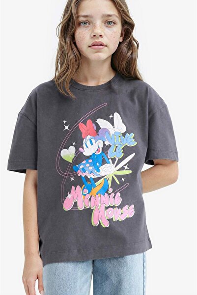 DeFacto Κοριτσίστικο Disney Mickey & Minnie Oversize Φαρδύ μπλουζάκι με λαιμό...