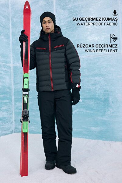 DeFacto Water Repellent Regular Fit K Hooded Zippered Windproof Ski Jacket F5...