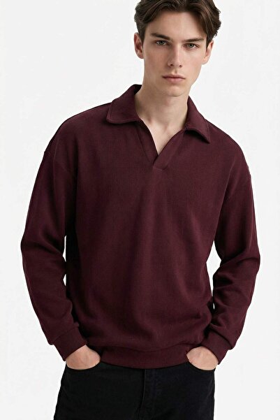 DeFacto Boxy Fit Polo Neck Sweatshirt G6475Ax25Wn