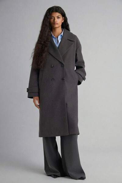 DeFacto Regular Fit Buttoned Long Cashmere Coat F1197Ax25Wn