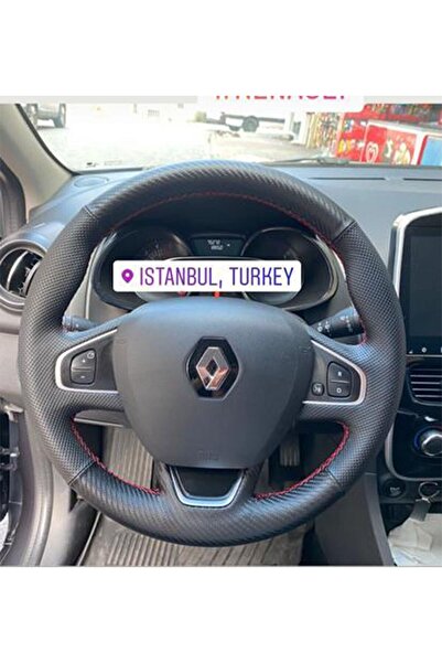 Detay Direksiyon kılıfı Renault Clio 4 Faz 2 (2016-2021) Tam Uyumlu Noktalı K...