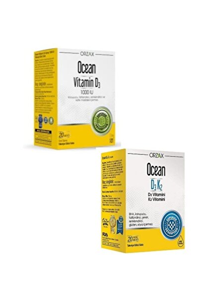 Ocean D3 1000 Iu Sprey 20 ml+d3k2 Vitamin 20 ml Damla