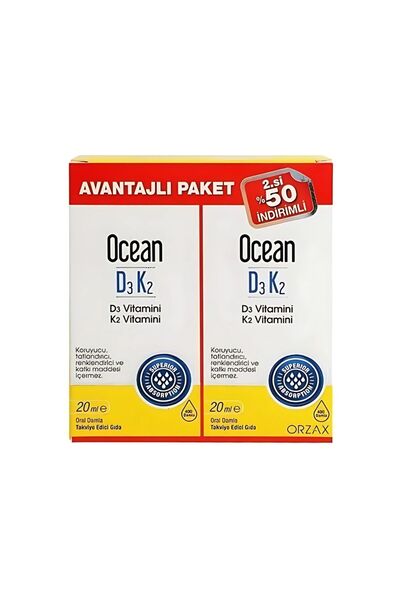 Ocean D3k2 Damla 20ml X 2 Adet Avantajlı Paket