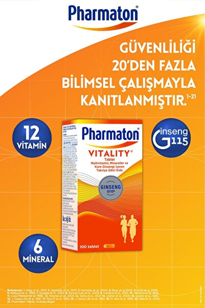 Pharmaton Vitality 100 Tablet 2 Adet