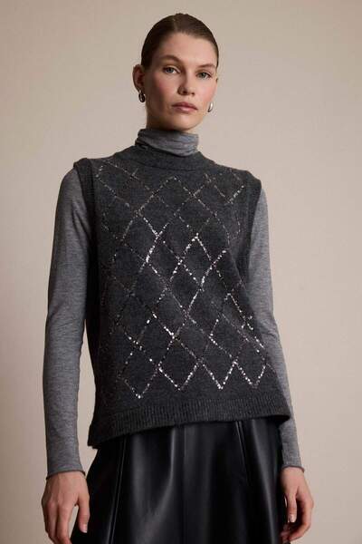 DeFacto Regular Fit Crew Neck Embroidered Knitwear Sweater G6355Ax25Wn