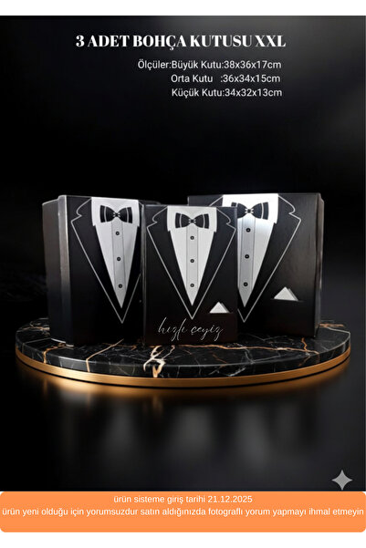 Redkutu Damat Bohça Çeyiz Kutusu Kolisi ( 3lü Set )