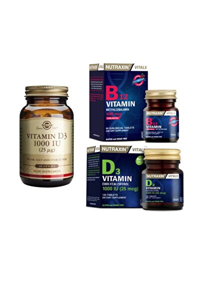 Solgar فيتامين د3 - 1000 وحدة دولية 100 كبسولة نوتراكسين ب12 - 60 قرصًا ثنائيًا