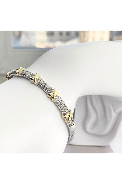 Kyver Xoxo Bileklik Kelepçe 316L Paslanmaz Çelik 19 cm Çift Renk