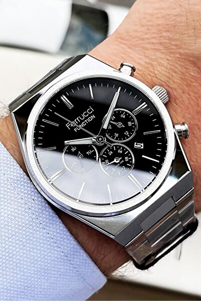 Ferrucci ساعة يد رجالية من Function 3 ATM مقاومة للماء بسلك فضي اللون