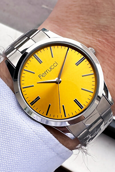 Ferrucci Men's Wristwatch 3 Atm Water Resistant Silver Color Steel Bandfre2004C8