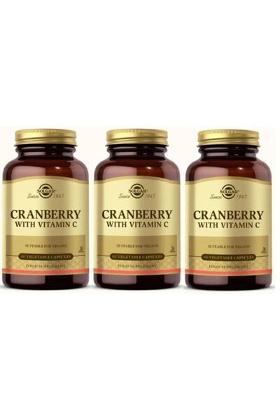 Solgar Cranberry Extract With Vitamin C 60 Kapsül 3 Adet