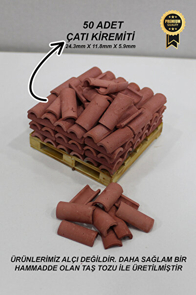 BLACKONECLASS Gerçekçi Minyatür İnşaat Çatı Kiremiti 50 Adet 1/16 Ölçek Çatı ...