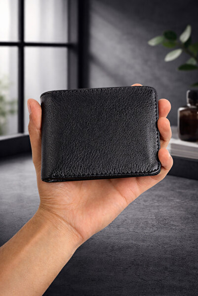 Duke Nickle Класичний чоловічий чорний веганський шкіряний гаманець