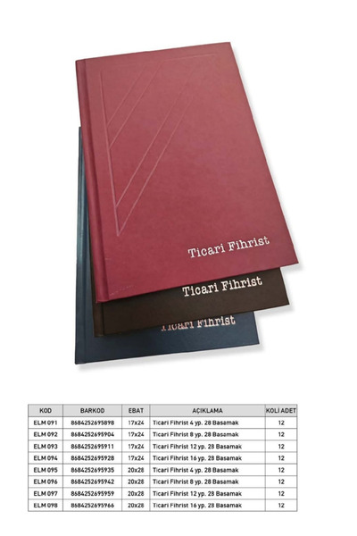 elma Комерційний довідник 17x24 см, 16 сторінок, 28 записів