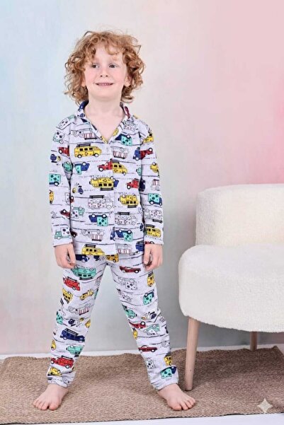 TUGSE طقم بيجامة ترولي للأولاد بأزرار