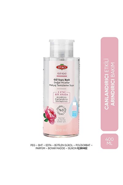 Otacı Gül Suyu Bazli Doğal Micellar Makyaj Temizleme Suyu 400 ml