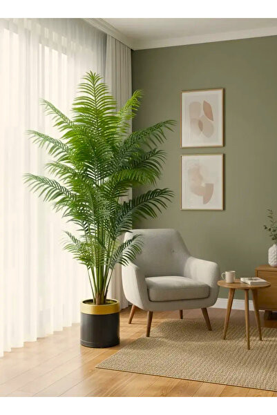 Madame Nazar Üstün Kalite Gerçekçi Areka Palmiye Yapay Ağaç 160 cm / 27 yapra...