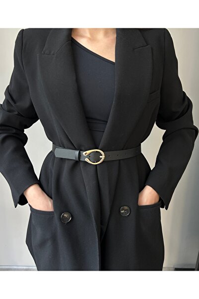 LİA KEMER Impress Curea cu cataramă aurie pentru femei, cu model semi-inel, c...