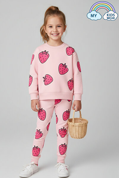 My Kids Wear Set de jambiere pentru fetiță, cu model de căpșuni, cu 3 fire, f...