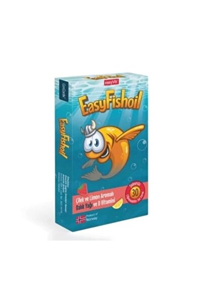 EASYVİT EasyFishoil Çocuk Çilek ve Limon Aromalı 30 Çiğneme Tableti