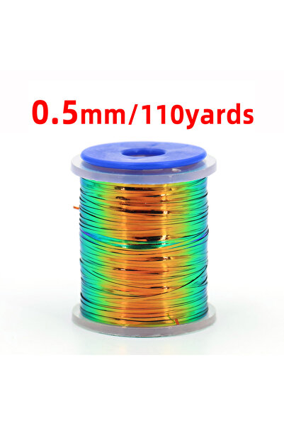 Choice قطعة واحدة من مادة ربط الذباب المعدنية بلونين أخضر/برتقالي لامع، مقاسا...