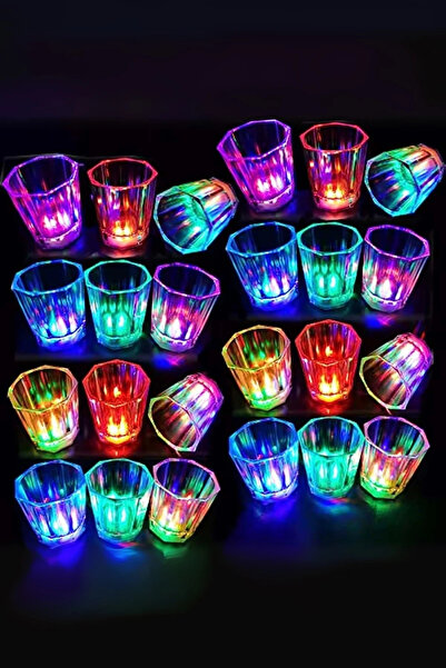 ReilaParty Neon LED Işıklı Shot Bardağı - 3 Modlu Renk Değiştiren Eğlence ve ...