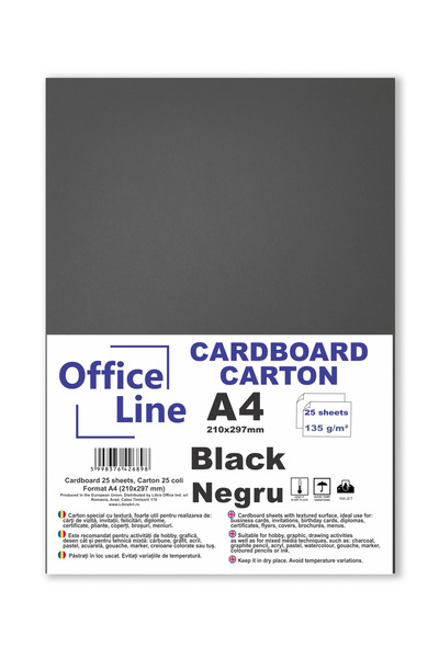 Libra Carton A4 135g Popset Extra Black, 25 de coli