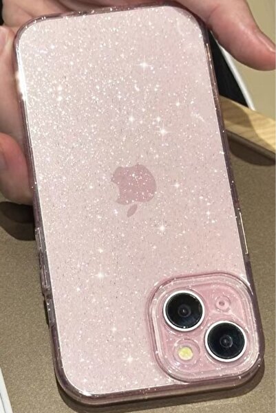 EDELFU iPhone 15 - Şeffaf Simli Yumuşak Kapak Darbeye Dayanıklı Silikon Telef...