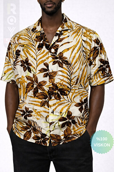 ROY501 Cămașă cu mânecă scurtă pentru bărbați Cămașă cu mânecă scurtă cu mode...