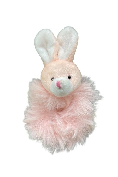 SHEKER HOME Tavşan Peluş Simit Topuz Tokası - Açık Pembe