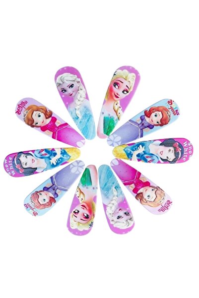 SHEKER HOME Prenses Çıtçıtlı Kız Çocuk Toka Seti - 10 Adet