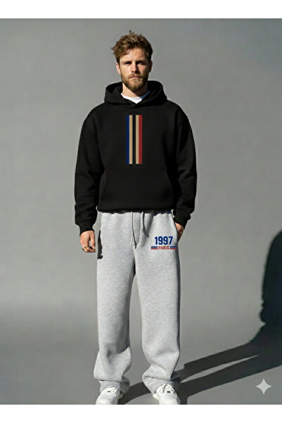 NİCE Paris Men's Baggy Tracksuit Set | Winter Thick 3 Thread Sh Fleece-Lined ...