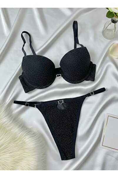 RUYAZ Μεταλλικά αξεσουάρ Glittered Backing Γυναικεία Σετ Εσώρουχα Σουτιέν Σετ...