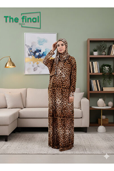 Genrics اسدال صلاة تايجر طرحة متصلة فري سايز