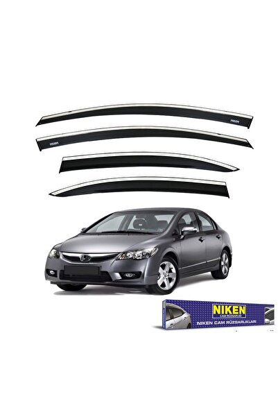 Niken Honda civic fd6 uyumlu cam rüzgarlığı kromlu 2007+
