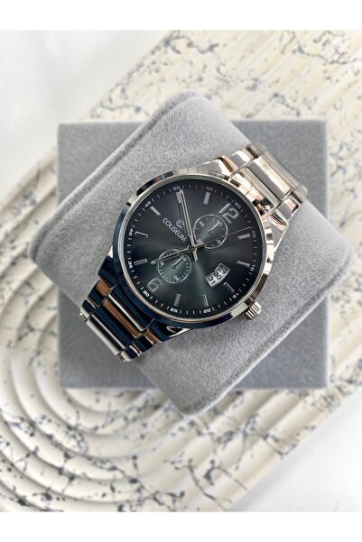 Coliseum Round Inside Black Gradient Crossover Silver Men's Wristwatch