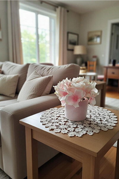 adresiburasi زهرة طاولة كوبية صناعية في وعاء زهور خرساني وردي فاتح للأم