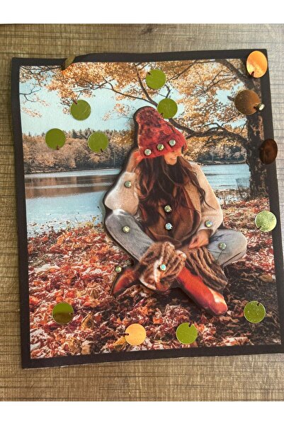 Gönülden Tasarım 23x20 cm Aplicație de cusut cu mărgele de piatră în relief 3...